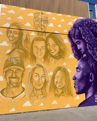 Santa Ana artists' mural of Kobe and Mookie is Mecca for fans of Los  Angeles sports – Orange County Register